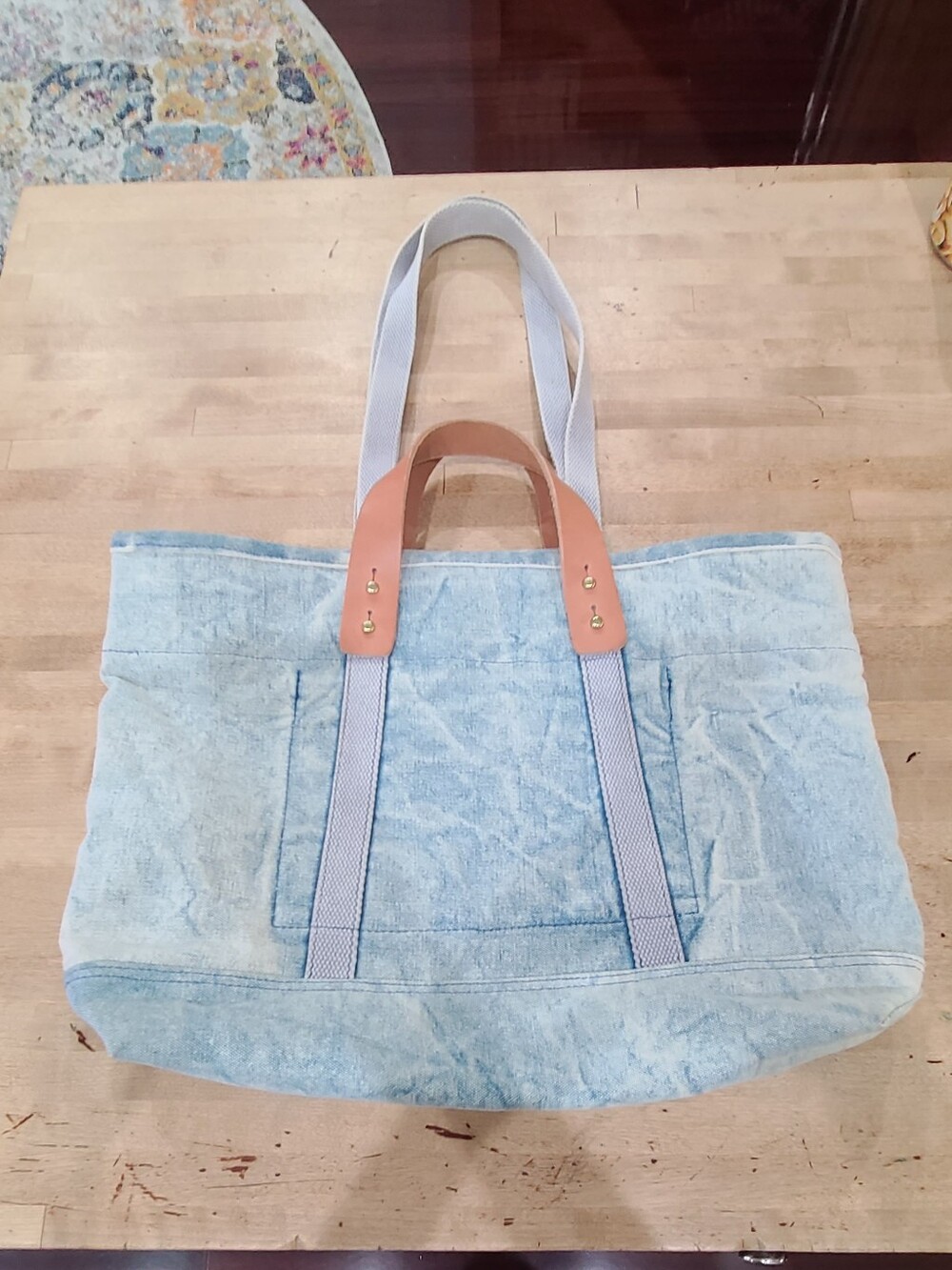 Immodest Cotton Construction Tote In Acid Wash AWESOME! - Picture 4 of 14